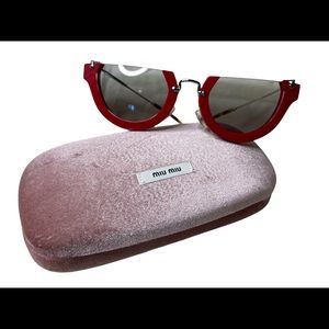 Miu Miu Made in Italy Round Cut Off Cat’s Eye Sunglasses